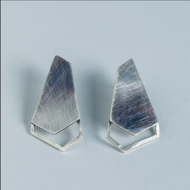 Hexa 2 Spaces Basic PentaHexa - silver earrings