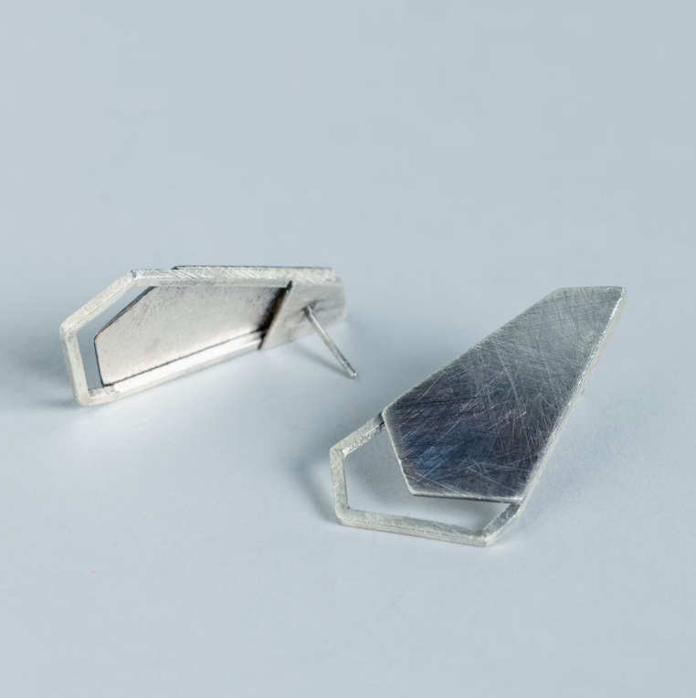 Hexa 2 Spaces Basic PentaHexa - silver earrings