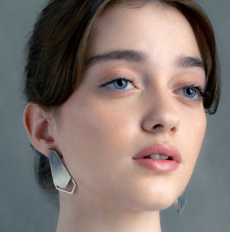 Hexa 2 Spaces Basic PentaHexa - silver earrings