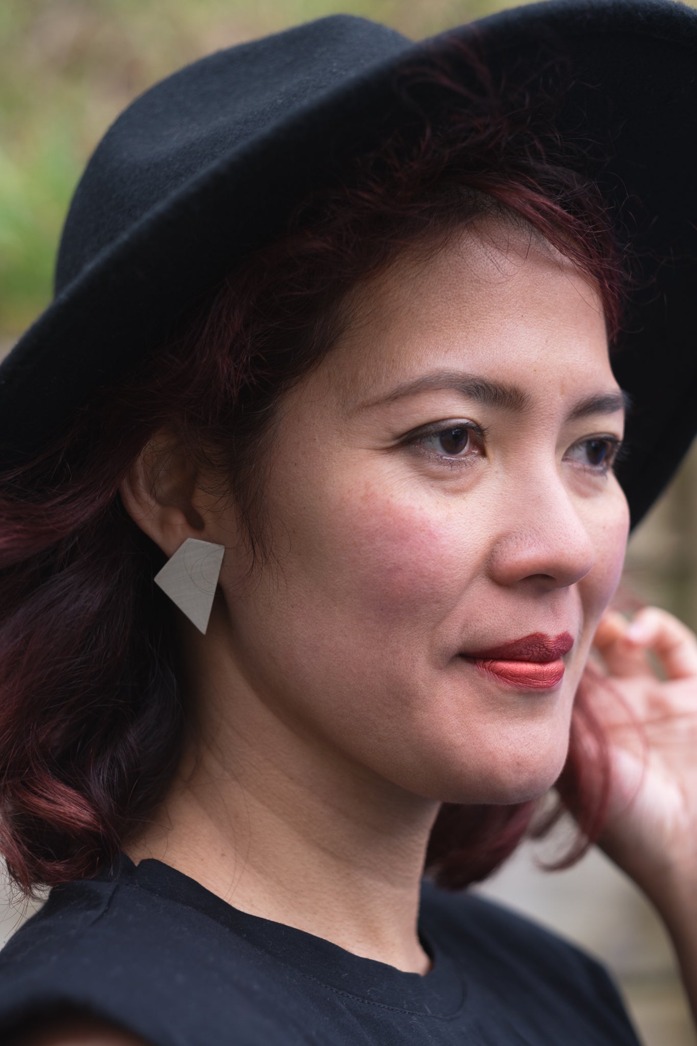 Trapezoids large silver studs
