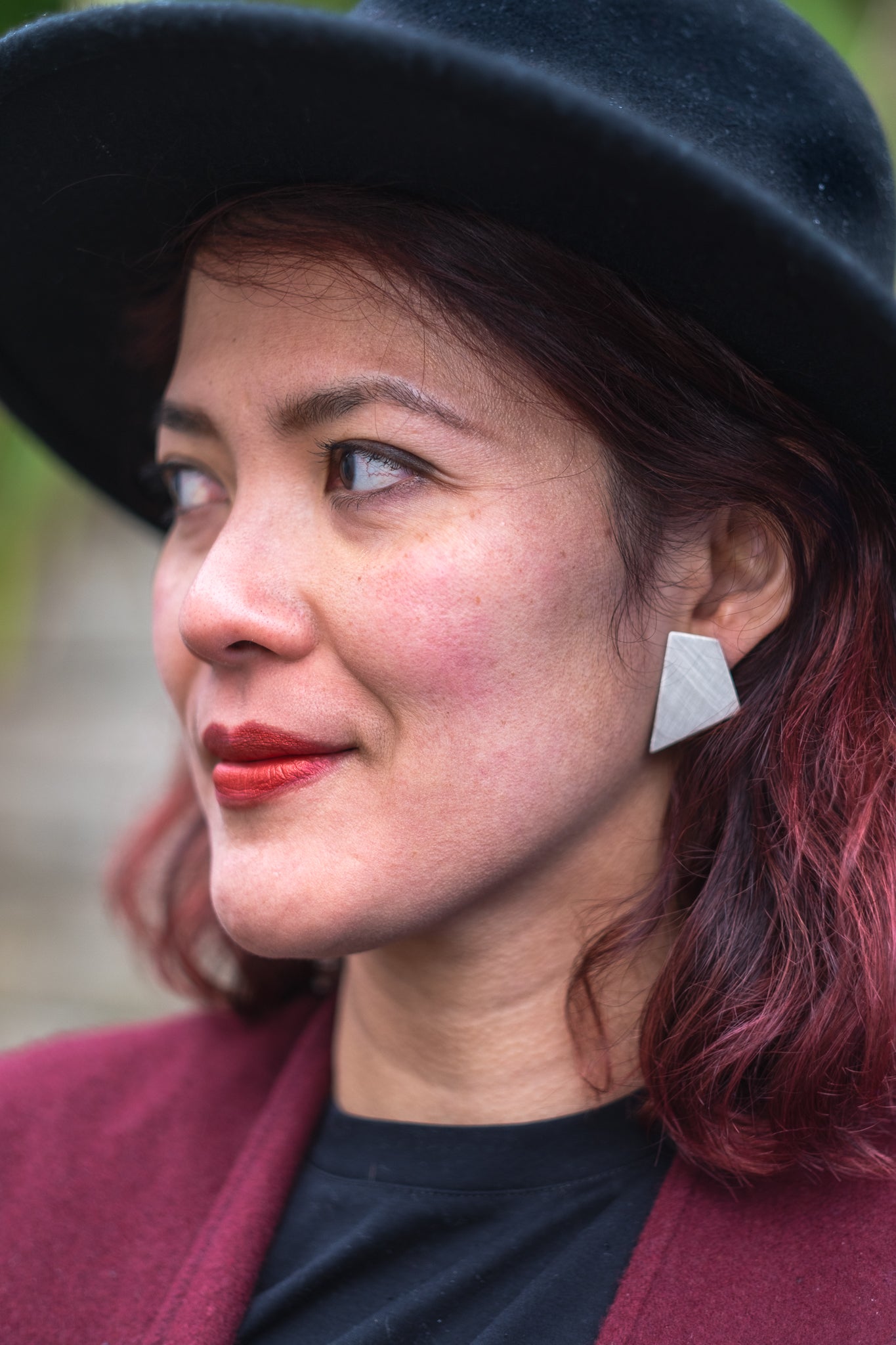 Trapezoids large silver studs