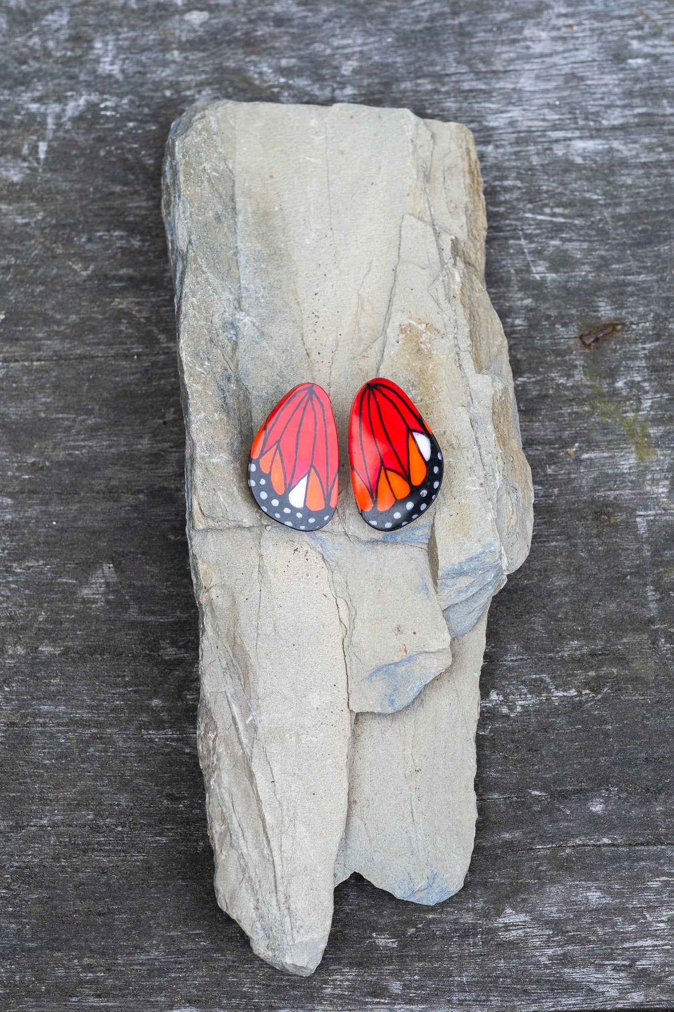 Mini Monarch Butterfly Wing Earrings