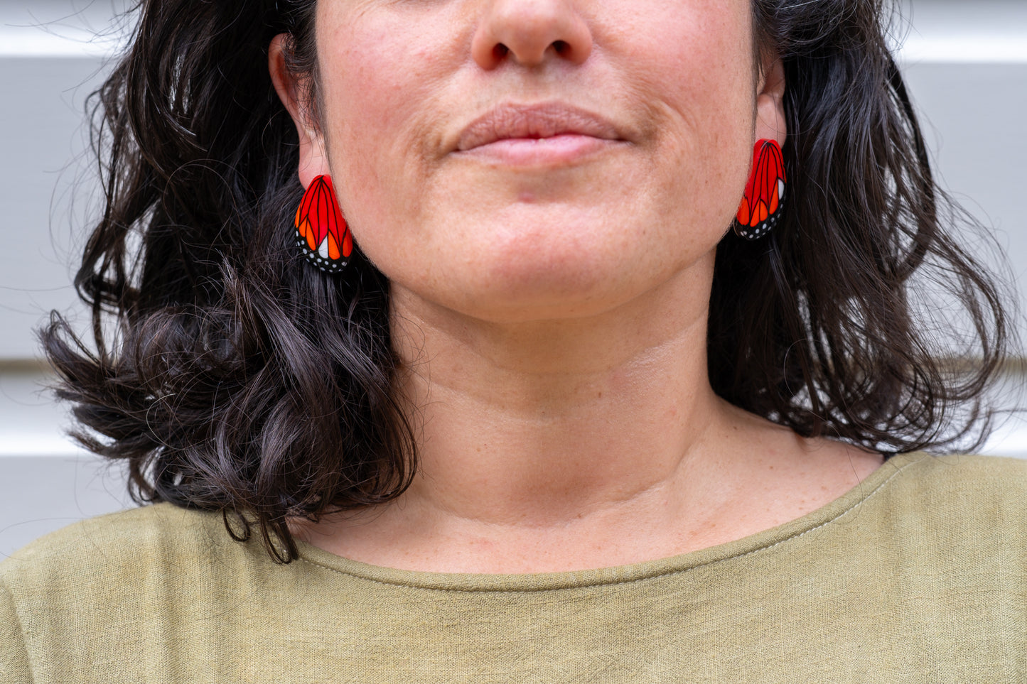 Mini Monarch Butterfly Wing Earrings