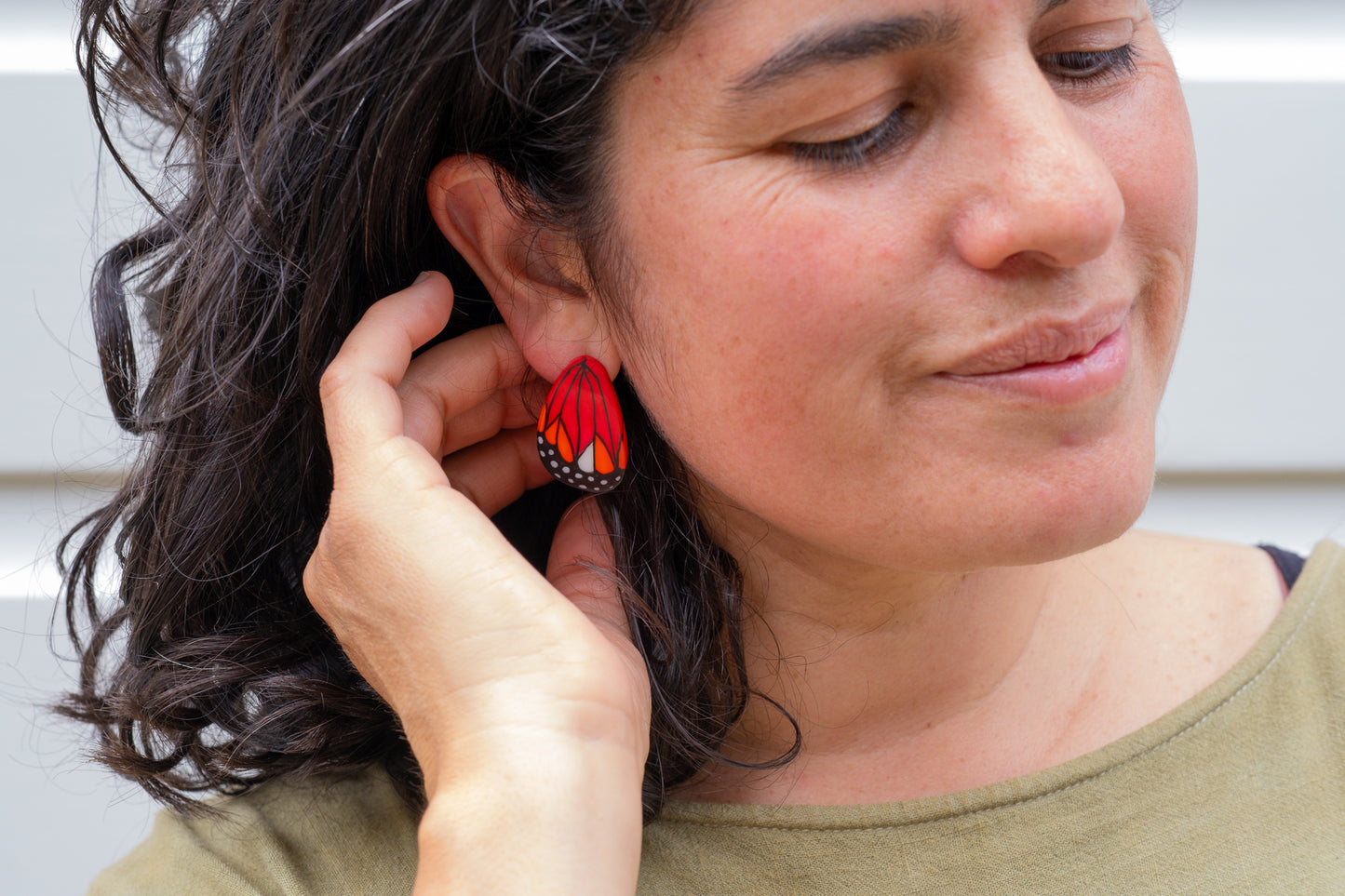 Mini Monarch Butterfly Wing Earrings