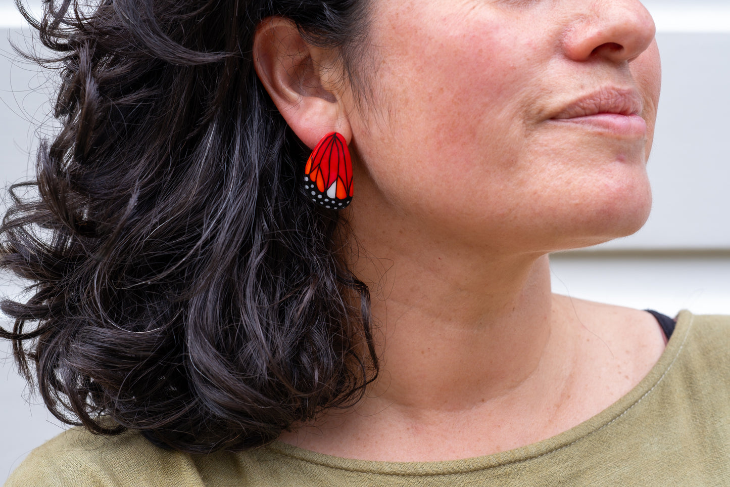 Mini Monarch Butterfly Wing Earrings