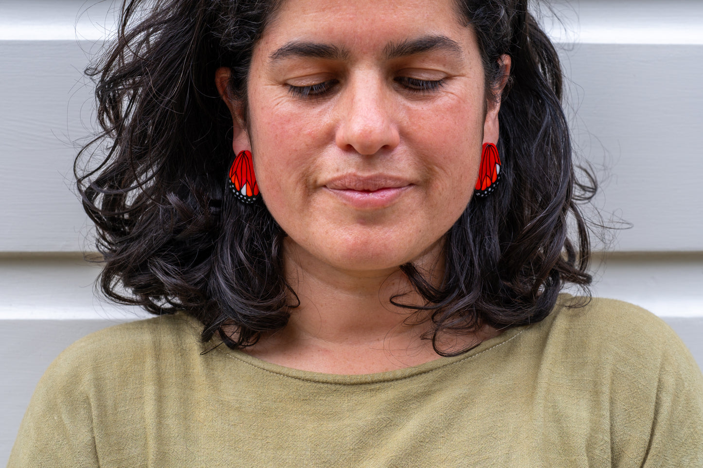 Mini Monarch Butterfly Wing Earrings