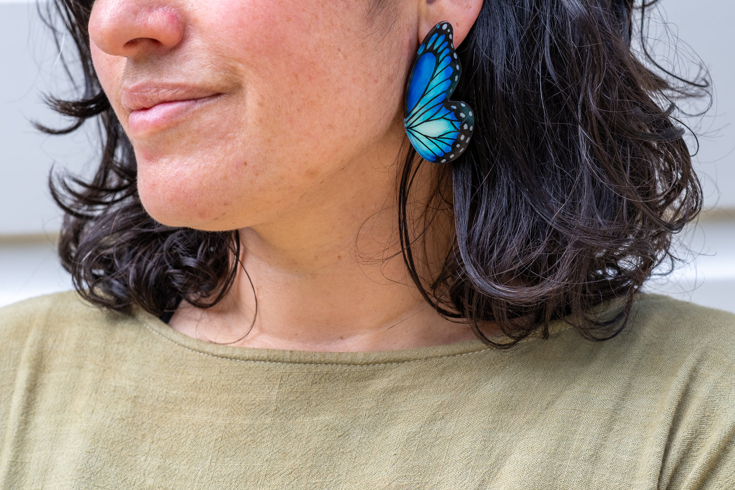 Pointed Half Butterfly M Blue Morpho