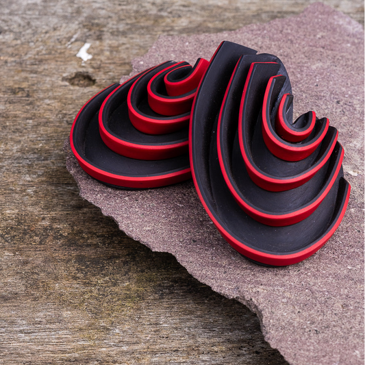 Swirls Oversized red cherry earrings