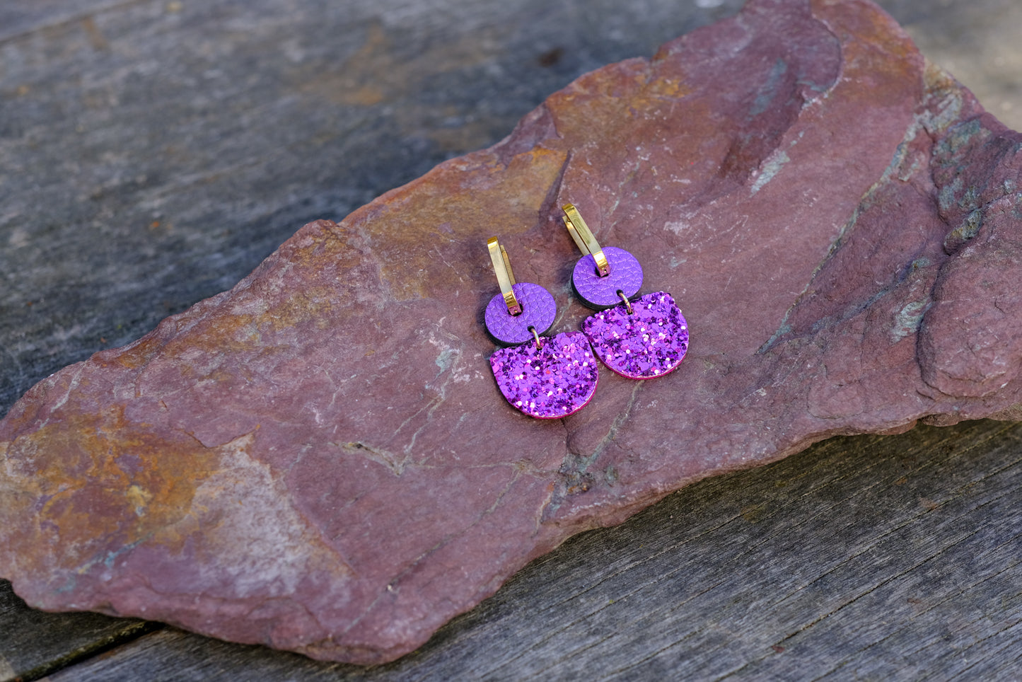 Dainty Hoops - Grape Sparkle