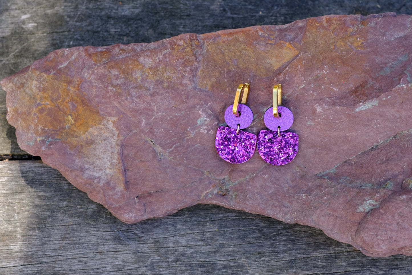 Dainty Hoops - Grape Sparkle