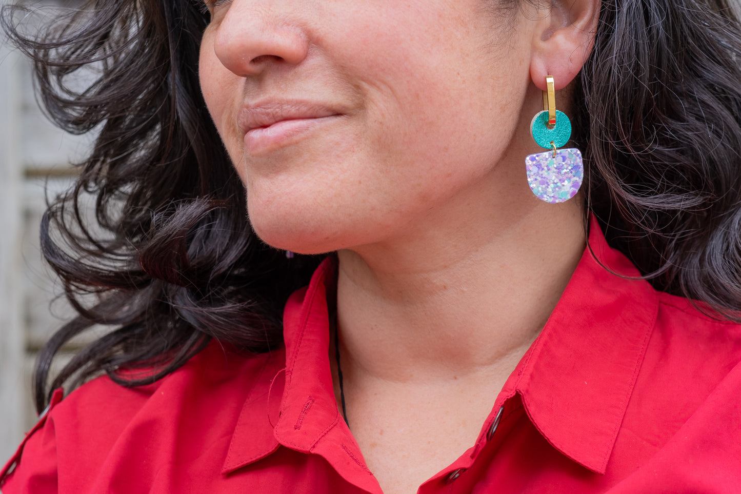 Dainty Hoops - Aqua lilac