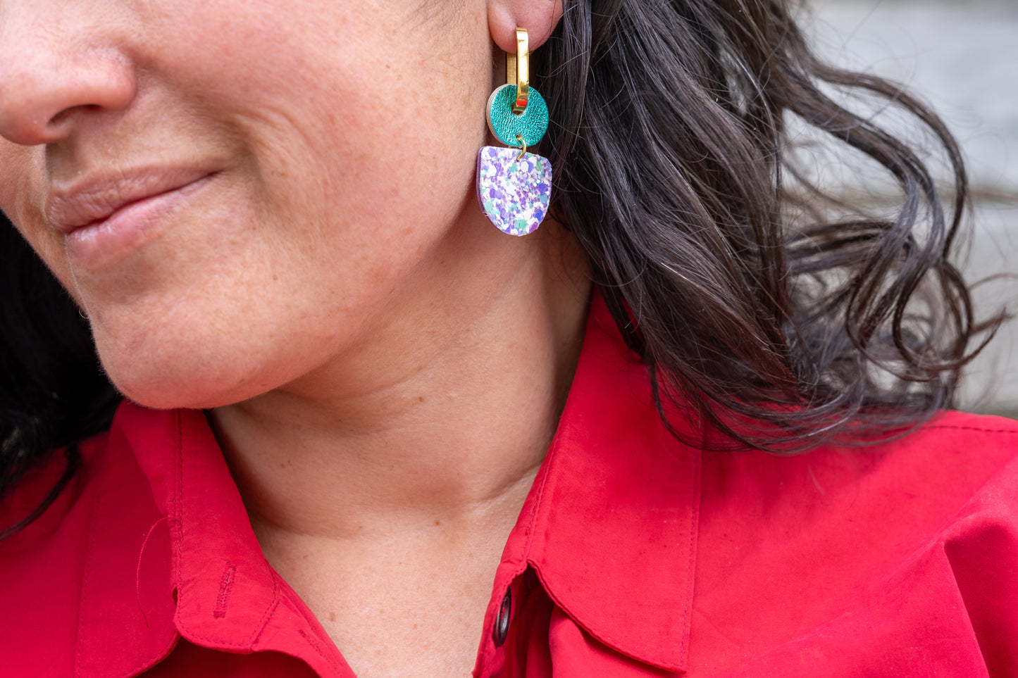 Dainty Hoops - Aqua lilac