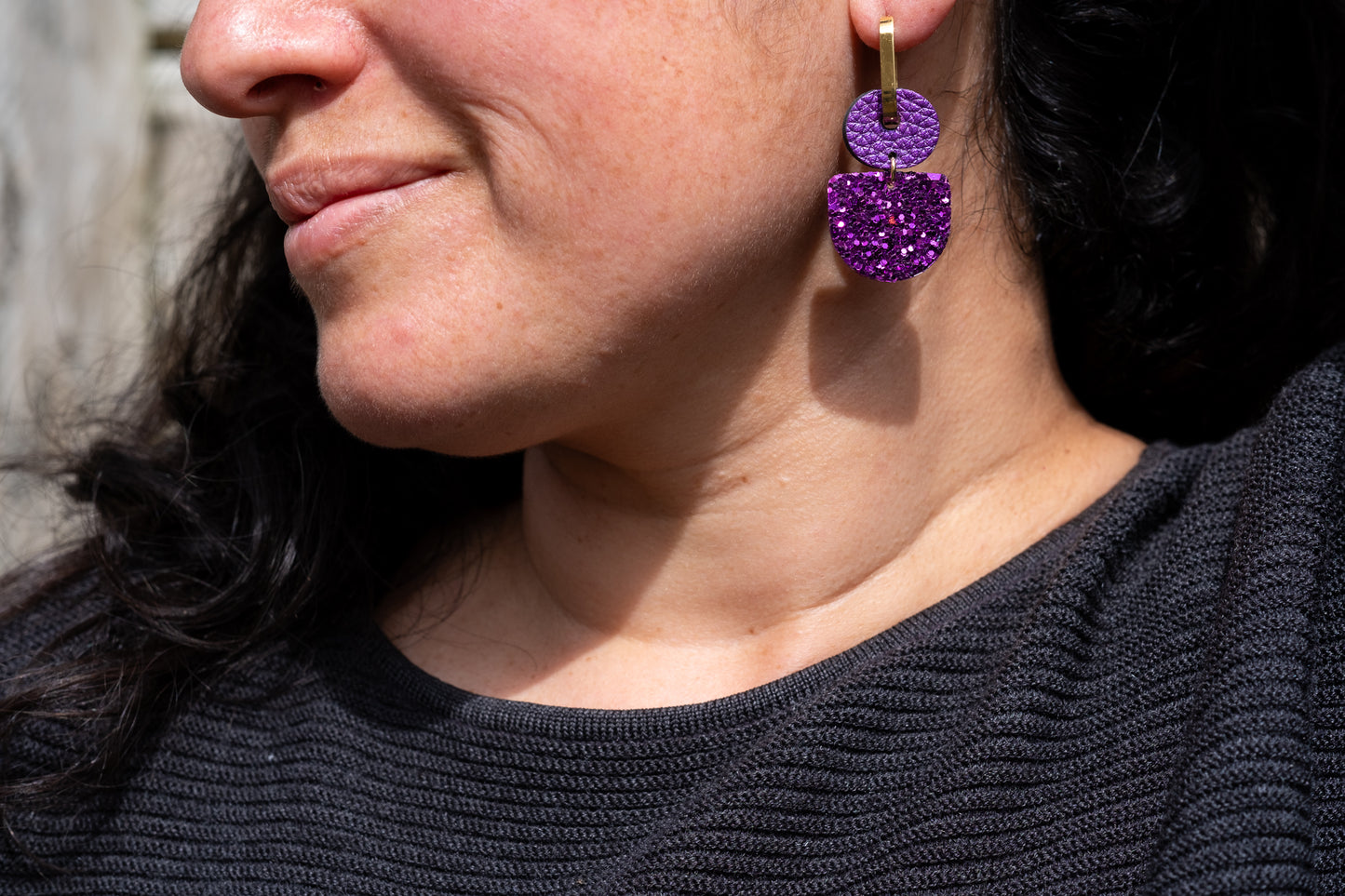 Dainty Hoops - Grape Sparkle