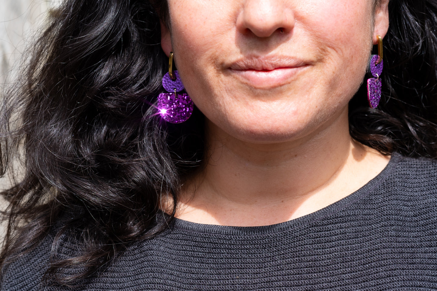 Dainty Hoops - Grape Sparkle