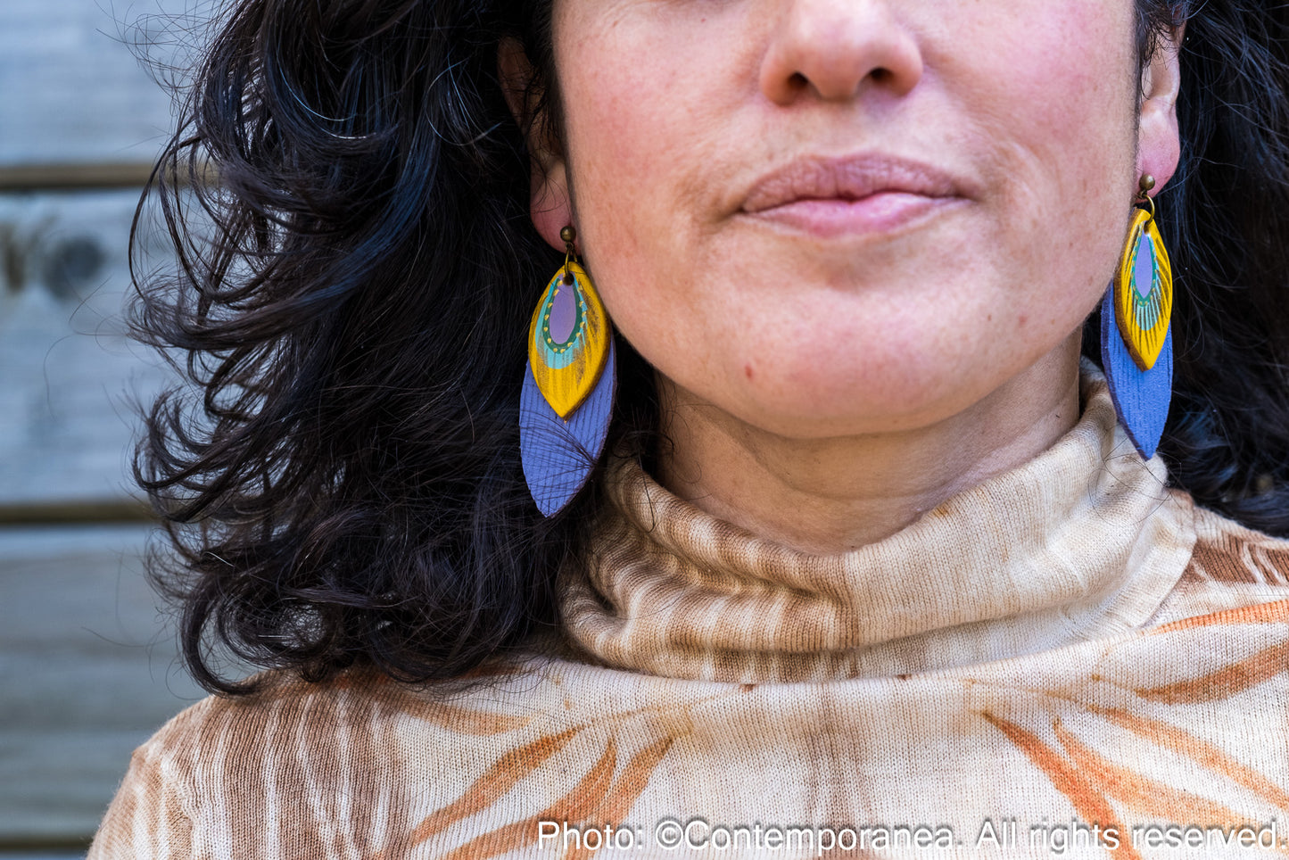 Point Feather earrings - lilac