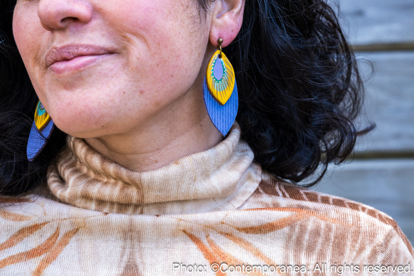 Point Feather earrings - lilac