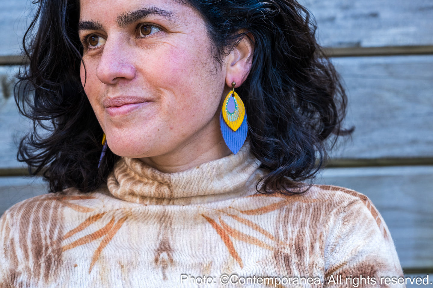 Point Feather earrings - lilac