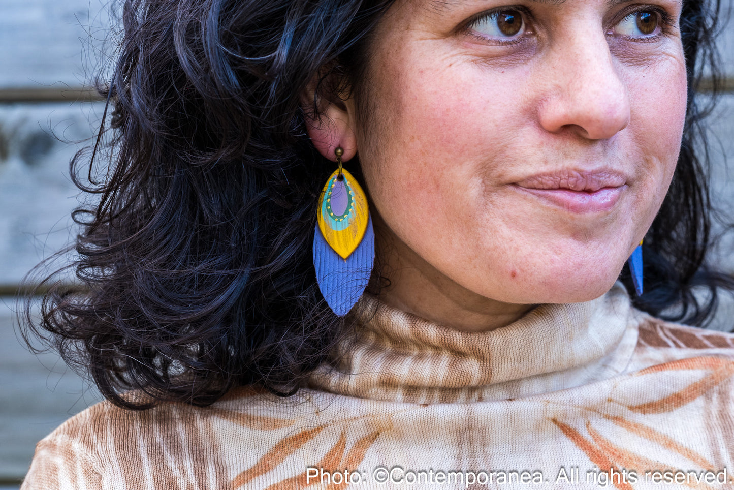 Point Feather earrings - lilac
