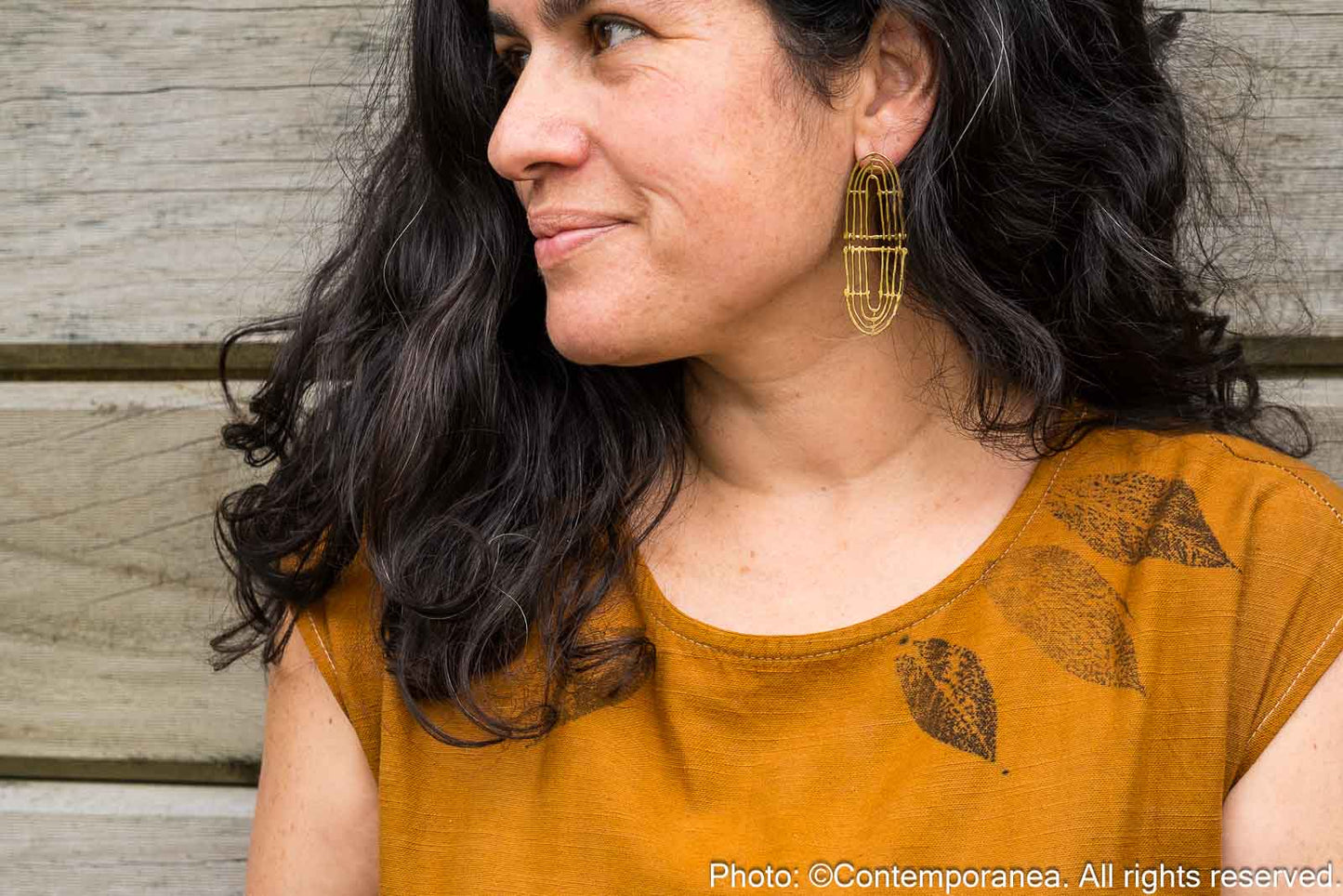 Muisca Reflejo earrings Bronze - Large