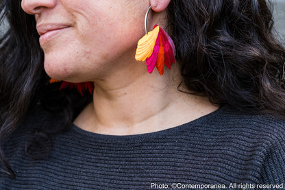 Natural patterns textile earrings - Dusk
