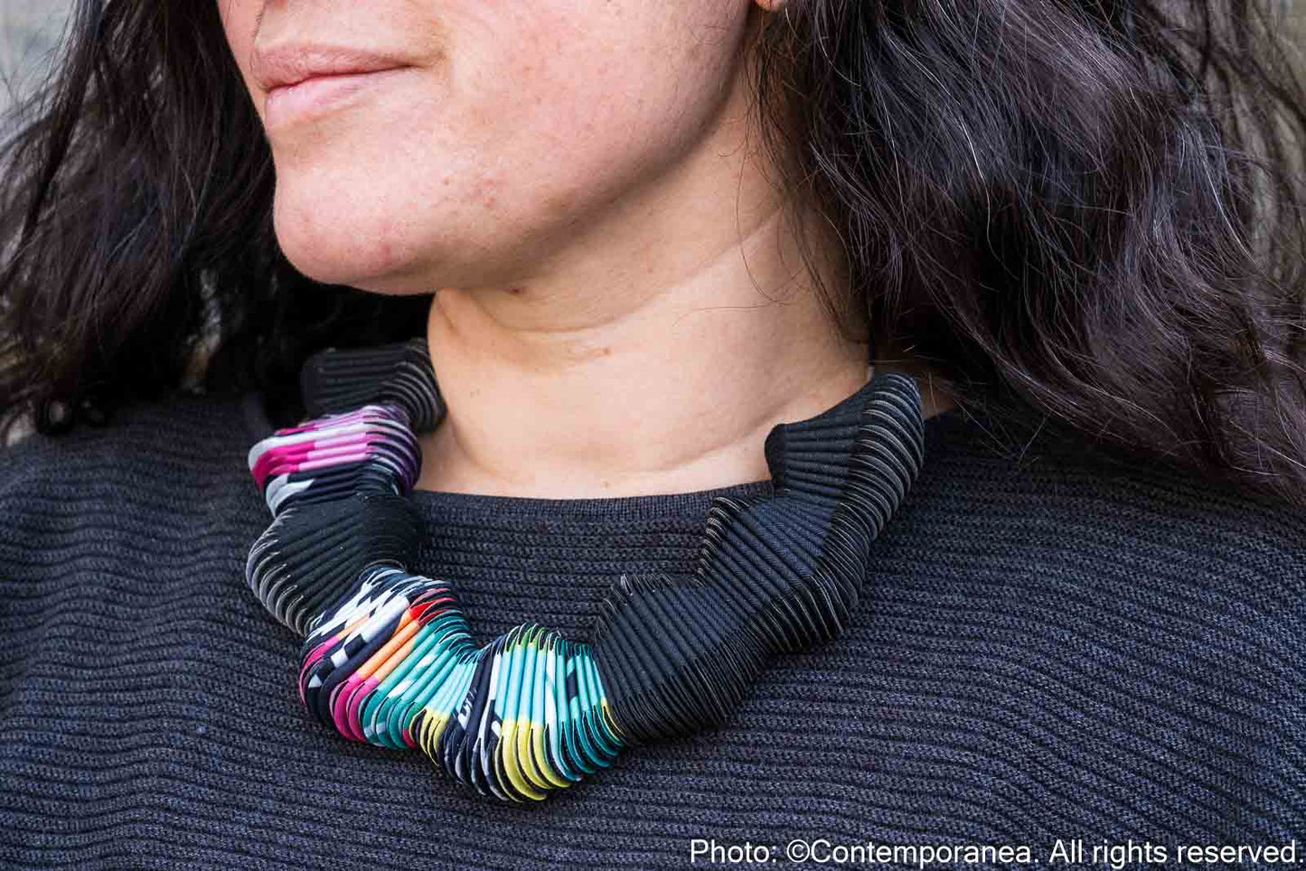 Serpentine necklace - Black Multicolour