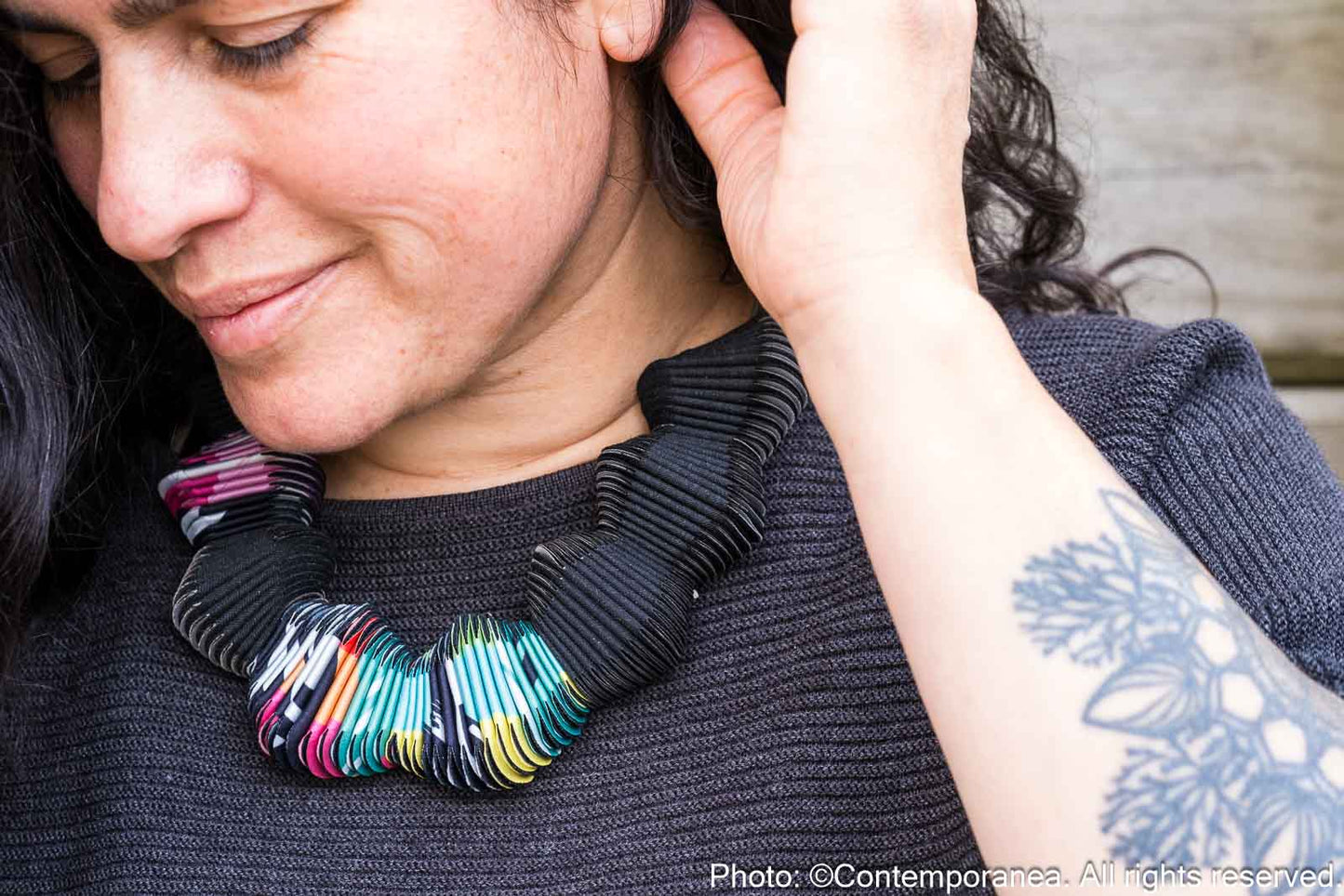 Serpentine necklace - Black Multicolour