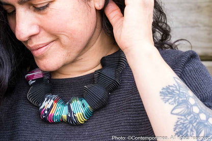 Serpentine necklace - Black Multicolour