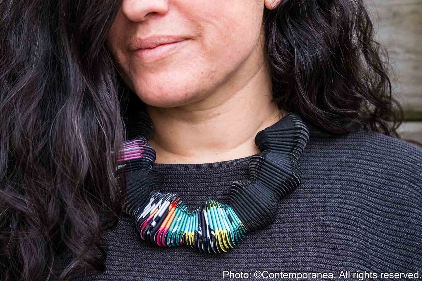 Serpentine necklace - Black Multicolour