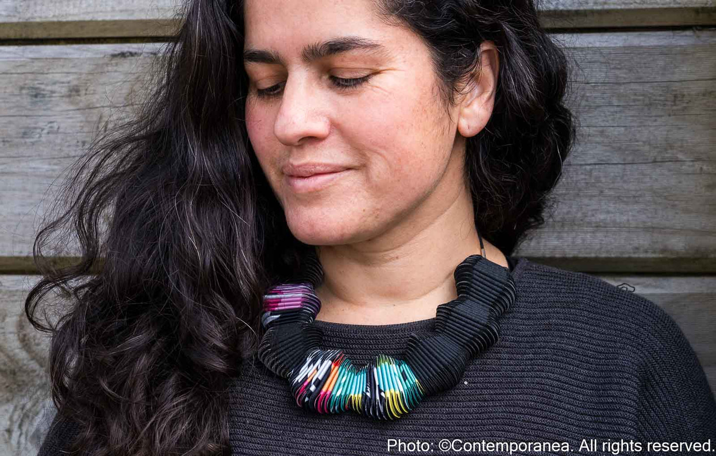 Serpentine necklace - Black Multicolour