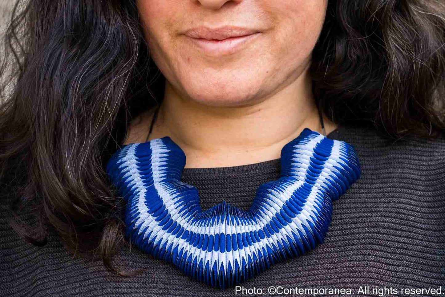 Serpentine necklace - Blue Stricking