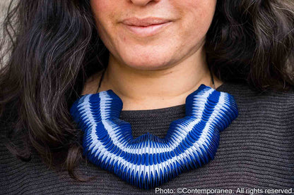 Serpentine necklace - Blue Stricking