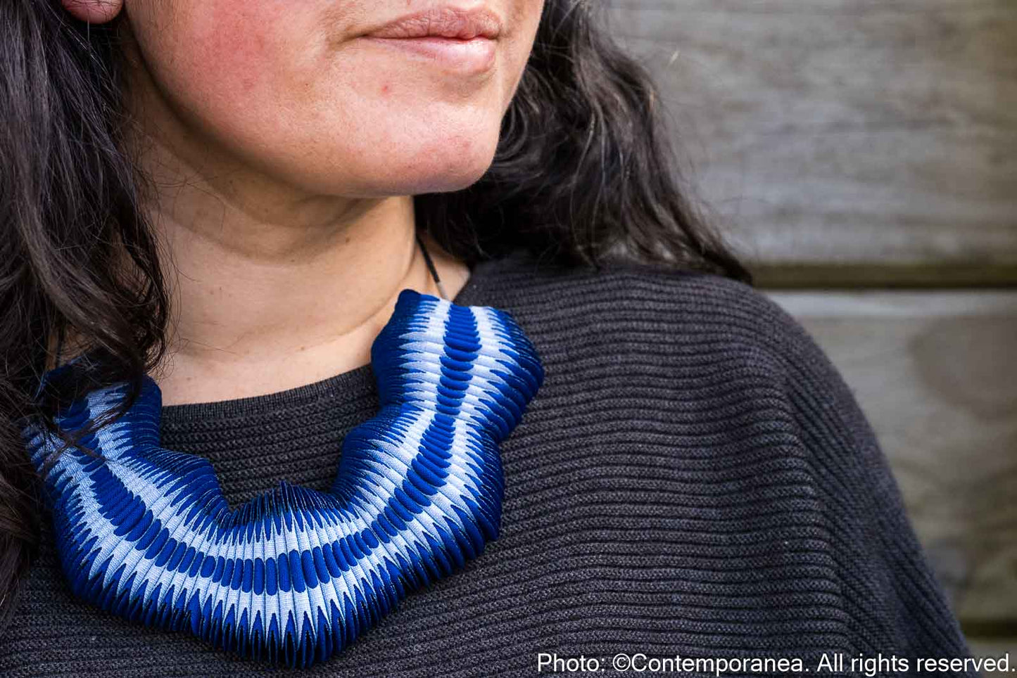 Serpentine necklace - Blue Stricking