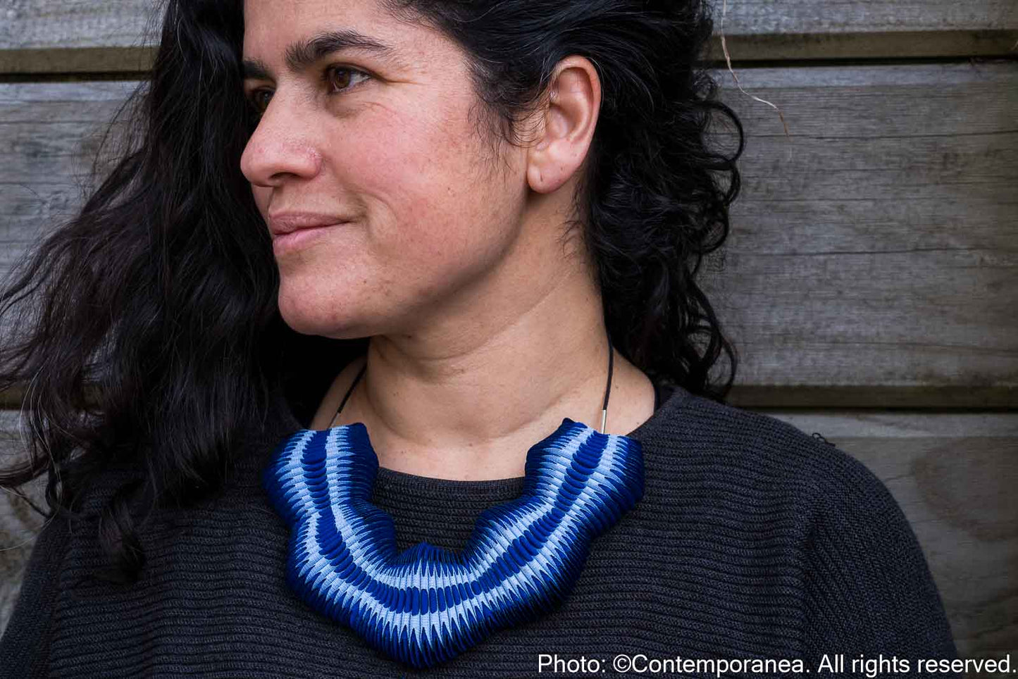 Serpentine necklace - Blue Stricking