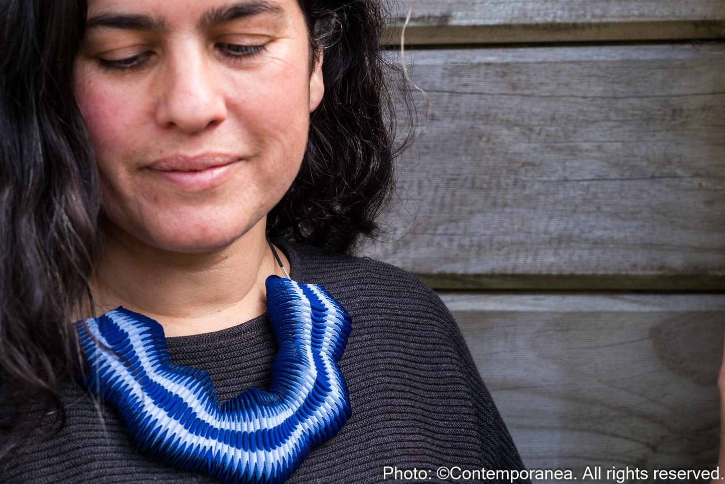 Serpentine necklace - Blue Stricking