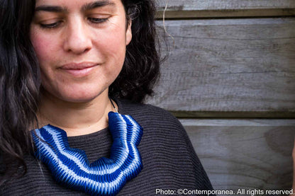 Serpentine necklace - Blue Stricking