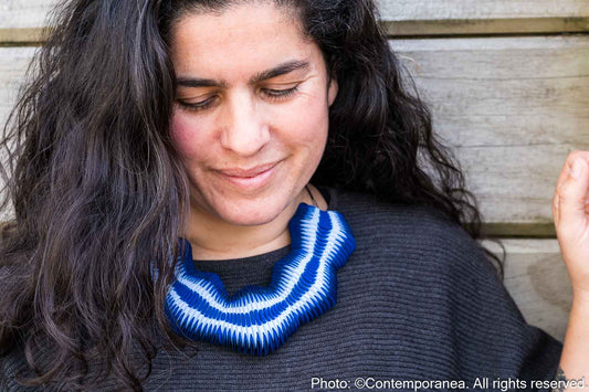 Serpentine necklace - Blue Stricking