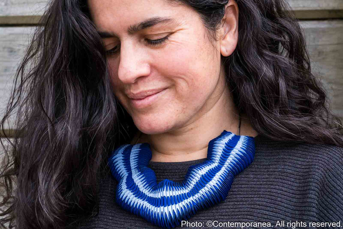 Serpentine necklace - Blue Stricking