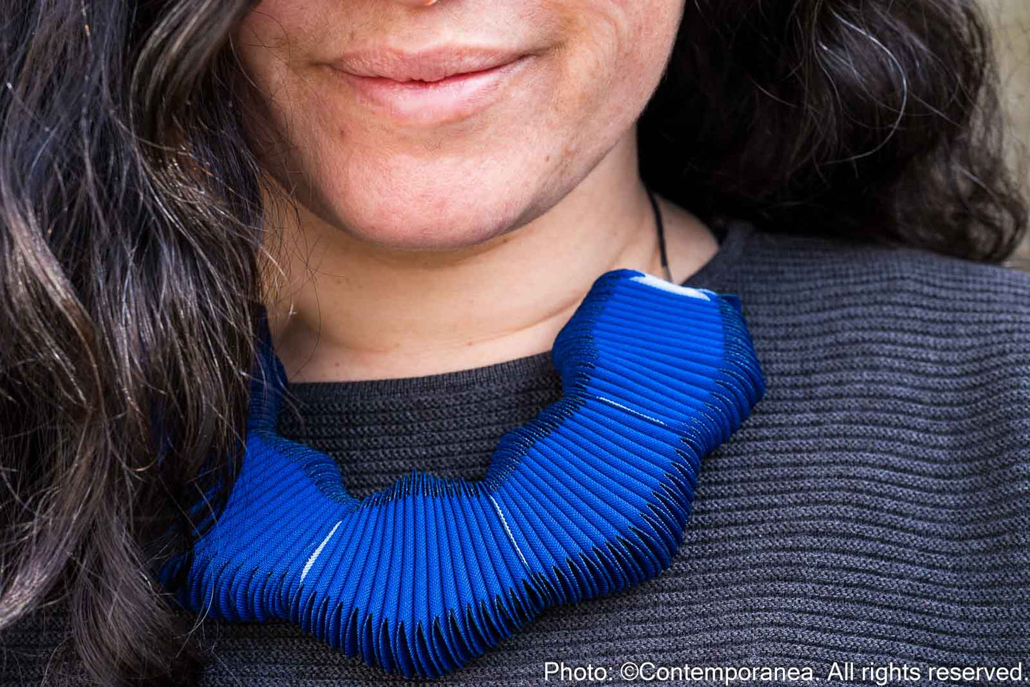 Serpentine necklace - Blue Stricking