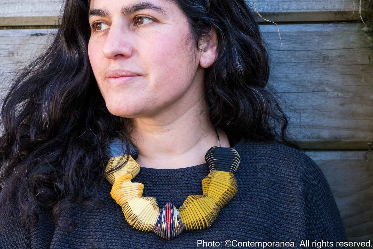 Serpentine necklace - Ochre