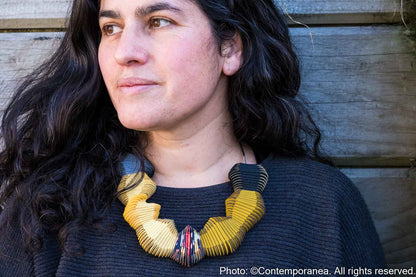 Serpentine necklace - Ochre