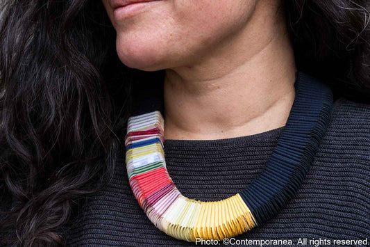 Pliegues necklace - Black multicolour