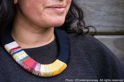 Pliegues necklace - Black multicolour