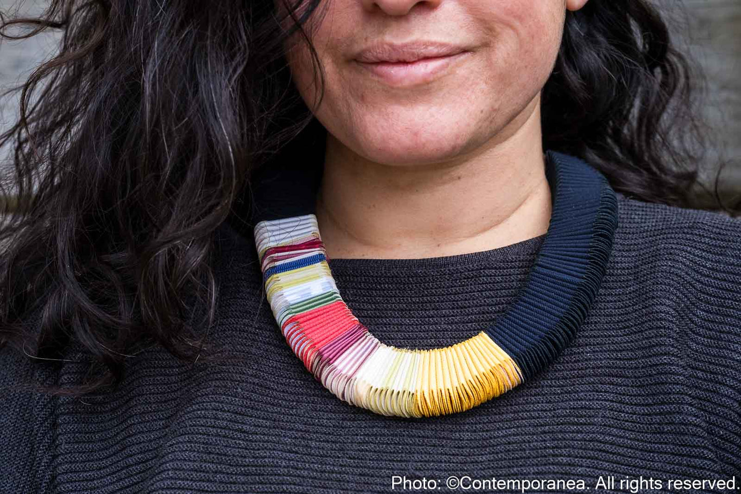 Pliegues necklace - Black multicolour