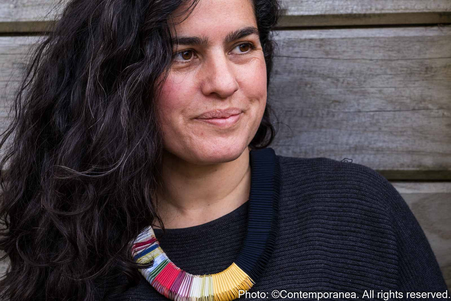 Pliegues necklace - Black multicolour
