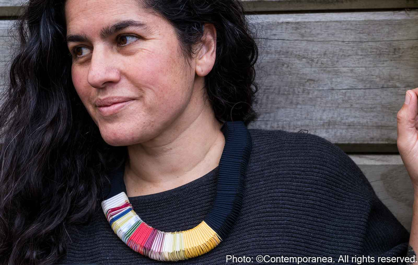 Pliegues necklace - Black multicolour