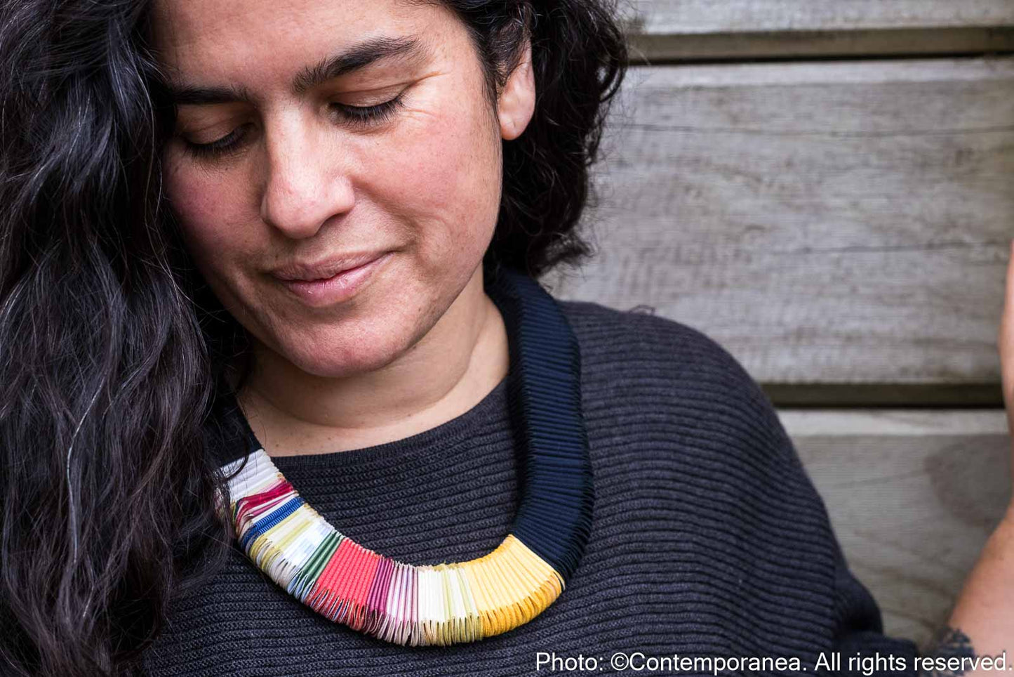 Pliegues necklace - Black multicolour