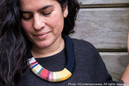 Pliegues necklace - Black multicolour
