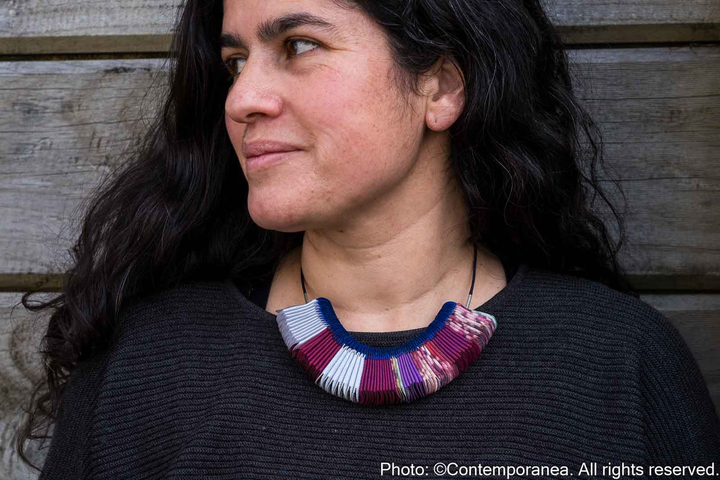 Re-Pliegues necklace - Magenta