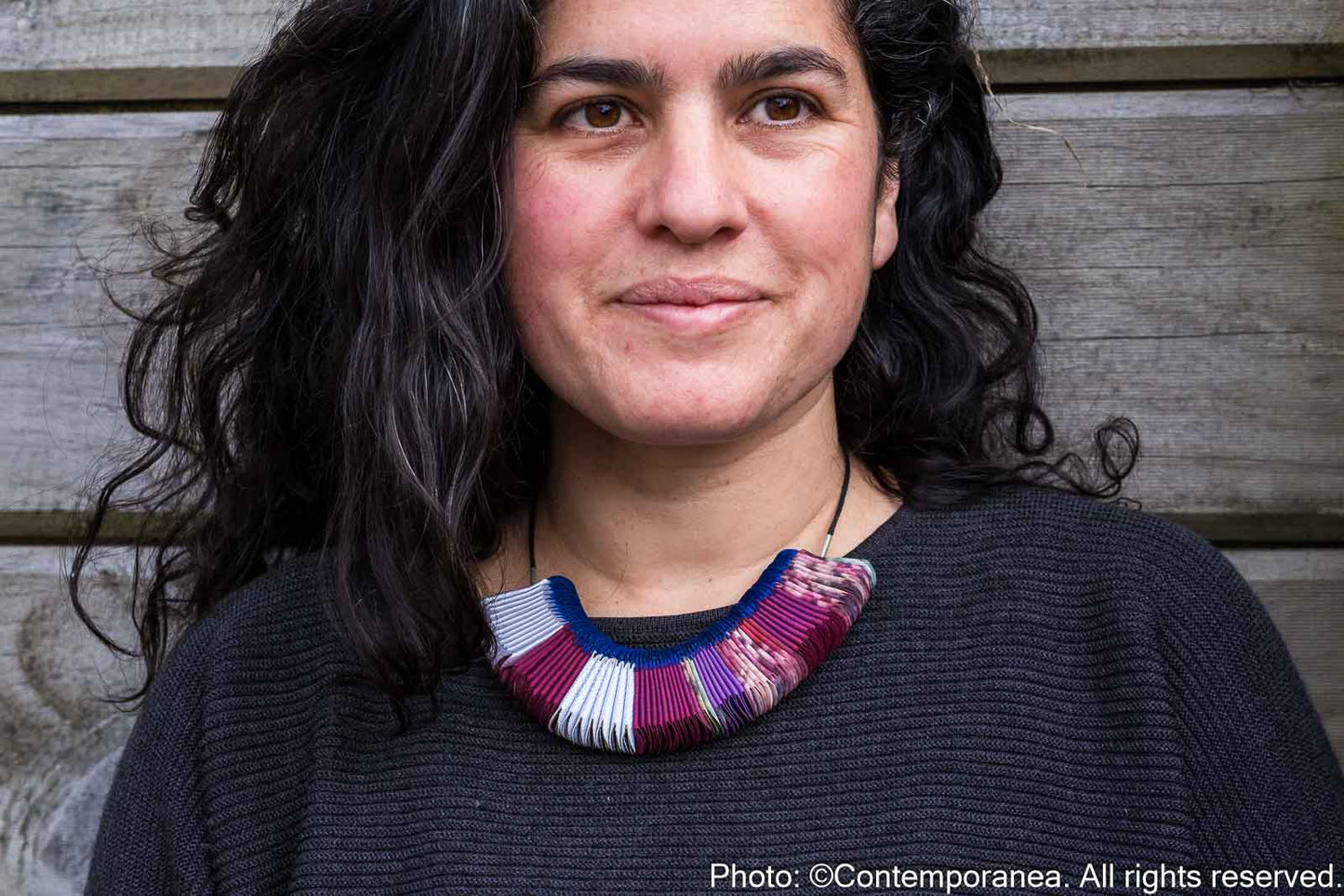 Re-Pliegues necklace - Magenta