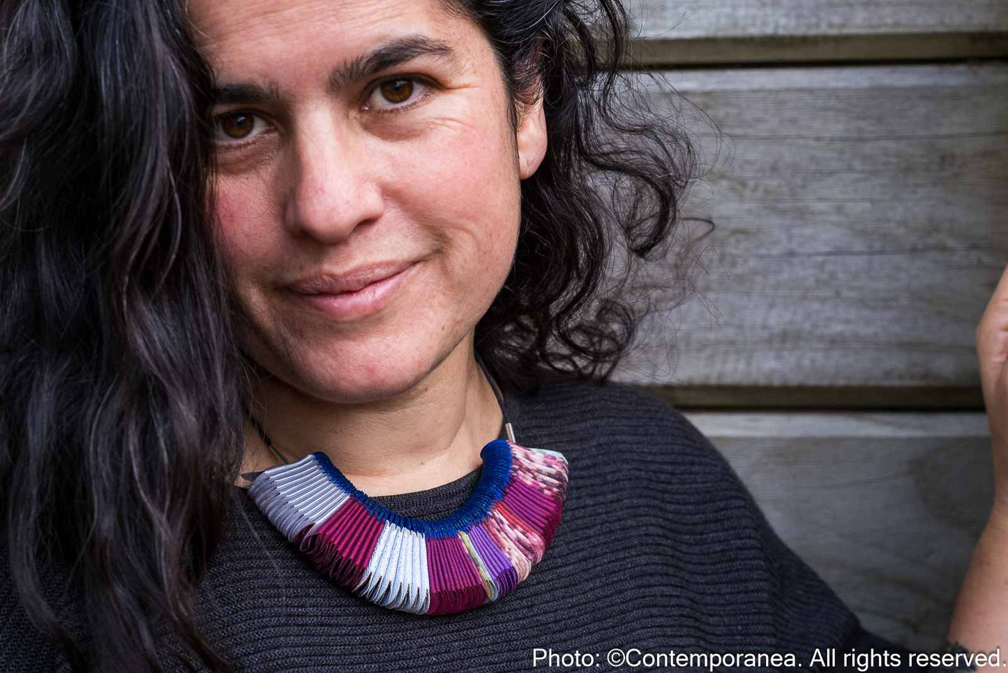 Re-Pliegues necklace - Magenta